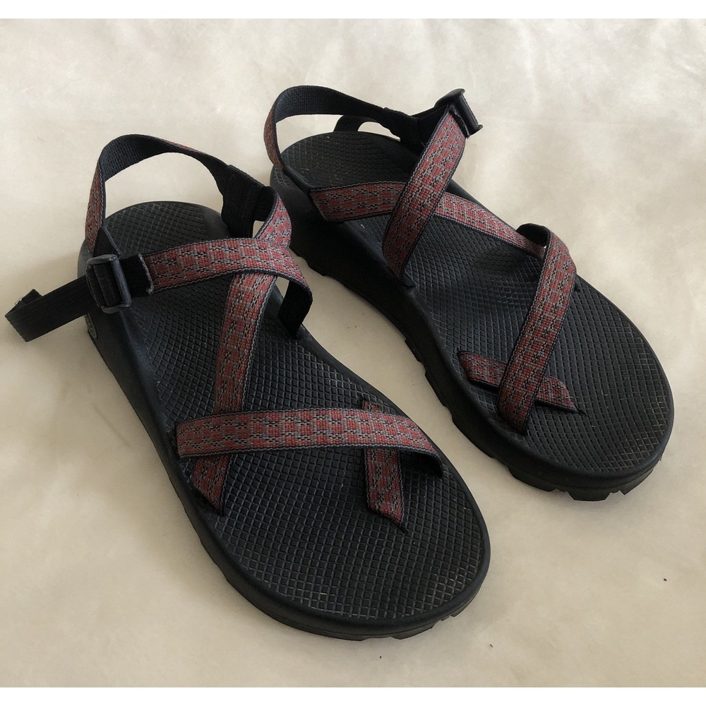CHACO ZX1 Classic Men's Sport Sandals Red/ Gray Can Use Toe Loop Or Not Size 12
